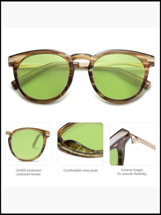 Retro Round Polarized Sunglasses Unisex Classic Vintage Trendy main image 7